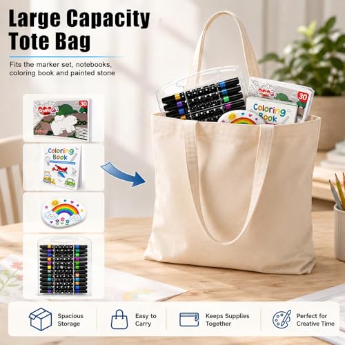 Zaztytoy Acrylic Glitter Markers 72 Colors, 36 Double-Ended Markers Kit with 2 Coloring Books, Painting Stone and DIY Bag, for Wood, Ceramic, Paper and Canvas