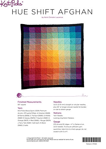 5 Picks+Afghan+Knitting+Pattern+Rainbow