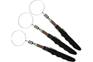 Betterstar Telescoping Inspection Mirror Round Mirror Handle Tools Inspection Tool for Check The Condition of The Vehicle, Observe The Eyelashes, Mouth and Other Small Parts (Inspection Mirror 3PCS)