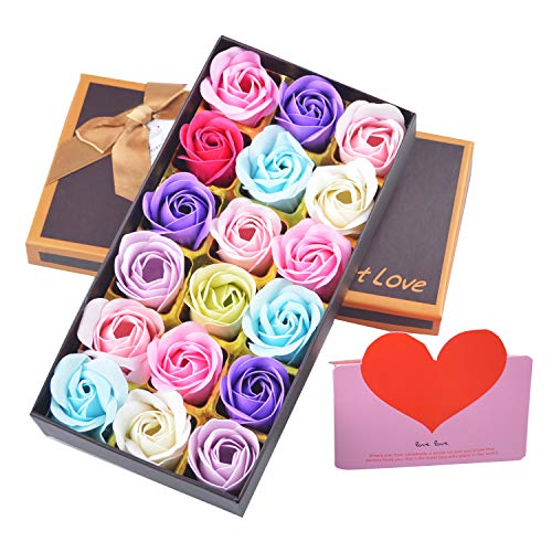 image for Turelifes 18pcs Soap Rose Flowers Artificial Flora Scented Bath Soap R