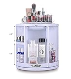 HiCollie Makeup/Cosmetic Organizer Equipped 360 Rotating /Revolving Cosmetic Storage Tabletop Big Capacity Carousel New Sturdy Stylish 2016 White