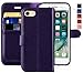 MONASAY Case Compatible for iPhone SE 2022/2020 5G,iPhone 7/8 Wallet Case,4.7-inch, [Glass Screen Protector] Flip Folio Leather Cell Phone Cover with Credit Card Holder, Purple