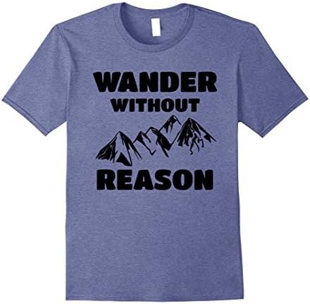 Mens Wanderlust Traveler T-Shirt Fashion Travel Hiking Shirt Medium Heather Blue