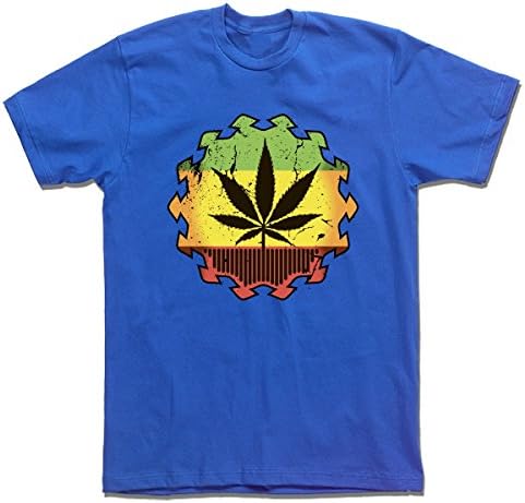 Marijuana Weed Canabbis Jamaica t-shirt for men - 0039 (Royal Blue, Small)