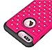 iPhone 7 Plus Case,Berry Accessory(TM) Studded Rhinestone Crystal Bling Hybrid [ Dual Layer ] Armor Case Cover for iPhone 7 Plus With Free Berry logo stand holder (Rose/Black)