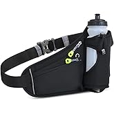 Running Belt Hydration Waist Pack with Water Bottle Holder for Men&Women Outdoor Sports (Black)