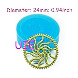 021ST Steampunk Gear Cabochon Flexible Silicone Mold/Mould 24mm - Cake Decoration Bakeware Charms Molds, Fimo Mould Food Safe