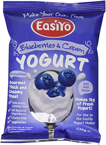 EasiYo Yogurt Mix, Blueberries and Cream, 4 Count