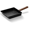WAGENSTEIGER Rectangular Aluminum Frying Pan, Small Skillet with Titanium Coated Non-Stick Surface, 7-Layer Coating, Zelkova Wooden Handle, Made in Korea, Omelet Pan (15.75" L x 7.87" W x 1.57" H)