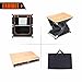 KingCamp Foldable Cook Prep Station Serve Cart Camper’s Kitchen Aluminum Frame Bamboo Desktop Cooking Table with Storage Organizer, Windscreen for Camping, Picnic, BBQ and Outdoorthumb 3
