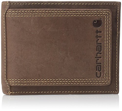 Carhartt Men's Top Grain Leather Passcase, Contrasting Stitch, Brown, One Size