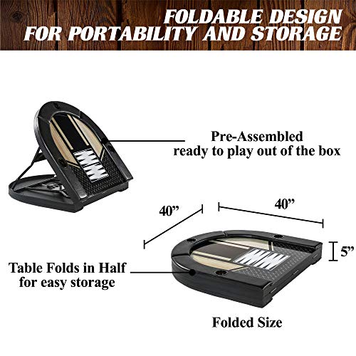 Compact Size and Portability with 6 Players 5 in-1 Multi-Game Poker Table, Blackjack, Poker, Checker, Chess, and Backgammon