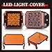 AKD Part 3 Inch Amber LED Pods Covers 2PCS Square Cube Lights Covers PC Protective Bar Lens 3X3 Pod Covers for Fog Ditch Offroad Driving
