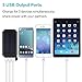 Solar Charger, Dostyle 8000mAh Portable Solar Power Bank External Backup Battery Pack 3 USB Ports Solar Phone Charger with 21 LED Light Compatible for All Cellphone Samsung Galaxy & Android Devices