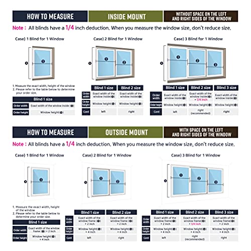 window blind size chart