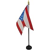 AZ FLAG - Ohio Table Flag 4'' x 6'' - US state of Ohio Mini Desk Flag 100% Polyester 15 x 10 cm - Office Banner with 10'' Pole - Golden Spear