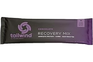 Tailwind Nutrition Recovery Mix, Complete Protein, Carbohydrates, and Electrolytes Powder Drink Mix for Post-Workout, Free of Gluten, Soy, and Dairy, Vegan, 12 Servings, Chocolate