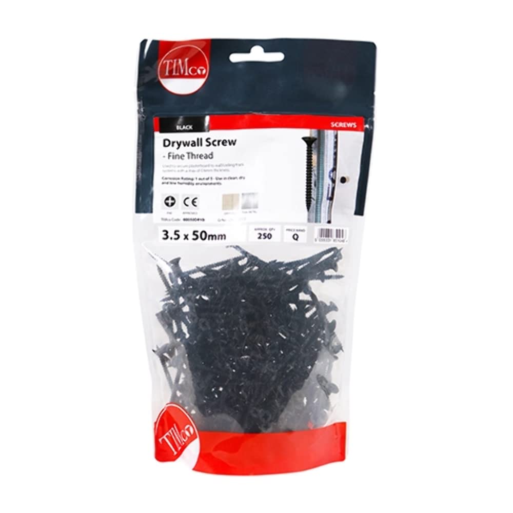 TIMCO PH2 Philips Drywall Screws - 3.5 x 50 - Zinc - Bag of 250