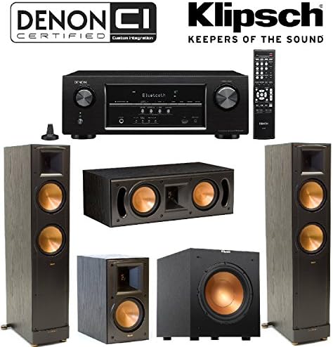 Denon AVR-S510BT 5.2 Channel Full 4K Ultra HD A/V Receiver with Bluetooth + Klipsch RB-51 II Bookshelf + Klipsch - RC-42 II Center + Klipsch R-10SW Subwoofer + Pair of Klipsch RF-82 II Bundle