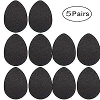 LUFOX 5 Pairs Self Adhesive Anti Slip Grips Shoes Sticker High-Heeled Sole Pads Protector No Slip Cushion Heel Replacement Pad Prevention Tape Black