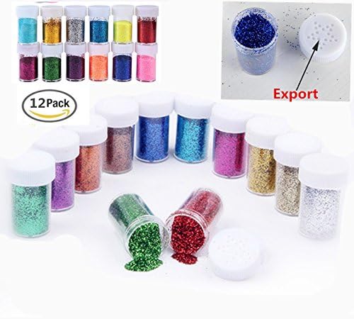 12pcs Slime Supplies Glitter Powder Sequins ,Assorted Colors