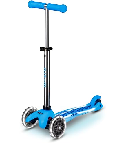 Micro Mini Deluxe LED: Patinete De 3 Ruedas Plegable, Luces LED, Rodamientos ABEC9, Manillar Regulable (48-68 Cm), Para Niños De 2 A 5 Años