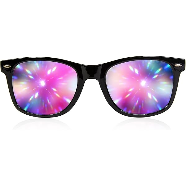 Pink green mirror oversized sunglasses cateye black NWT holographic rainbow rave Oversized Black Rainbow Pride Polarized Sunglasses with  main image 4