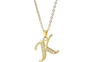 Kyazeo 18K Gold Plated Initial Necklaces for Women Dainty Letter Choker Personalized Name Necklace Tiny CZ Pendant Every Jewe