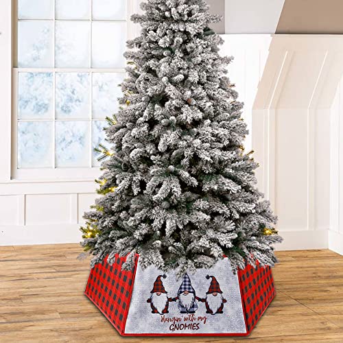 Juegoal Christmas Tree Collar, 32 Inch Gnome Hexagon Christmas Tree