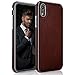 LOHASIC iPhone XR Case, Luxury Leather Slim Fit Rugged Bumper Soft Anti-Slip Grip Scratch Resistant Shockproof Protective Phone Cover Cases Compatible with Apple iPhone XR (2018) 6.1 inch - Brown