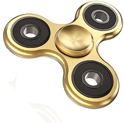 Fidget Spinner Toy - Tri Finger Spinner EDC Fidget Toy High Speed Stainless Steel Bearing Hand Spinner for EDC ADHD Focus Anxiety Stress Relief Boredom Killing Time (Gold)