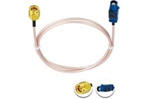 POBADY SMA Male to Fakra C Male Blue Pigtail Cable RG316 12in/30cm Fakra C Plug to SMA Plug GPS Antenna Extension Cable for Vehicle GPS Navigation Car Radio Stereo