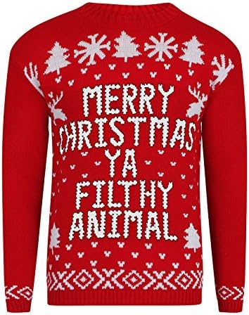 Xmas Women Jumpers Merry Christmas Ya Filthy Animal Ladies Christmas Novelty Pullover