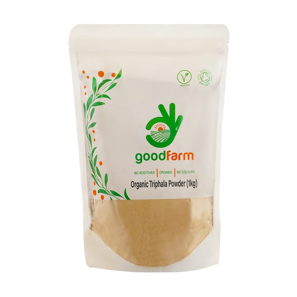 goodFarm Organic Triphala Powder 1000g - Certified Organic, Premium Quality | Ayurveda | Vegan | Excellent for Digestion & Detox