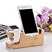 Apple Watch Stand, WOYYLBP Usb Charging Station With 3 USB Ports 3.0 Hub for all Android Smartphone and iphone, iWatch, iPhone 7/7plus/6 Plus/6/iPad Mini/iPod (Bamboo Wood)