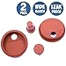 Brew Armor Wide-Mouth Mason Jar Silicone Lid and Silicone Cork (2 Lids, 2 Corks) Smoothie Spout by Brute Kitchen (Burnt Cayenne)