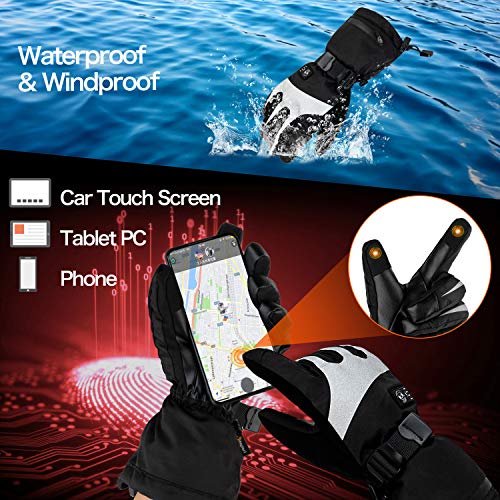 Heated Gloves for Men Women - Electric Heating Gloves, Heated Motorcycle Gloves Battery Rechargeable for Winter Sports