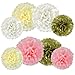 Pistha 30 PCS Bachelorette Party Decorations Party Decoration Paper 8 PCS Tissue Paper Pom Pom 20 PCS Tissue Tassel 2 PCS Garland Polka Dot Paper with Some Golden Lines