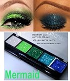 Glitzy Glam Glitter Eye Shadow Palette - Green & Blue