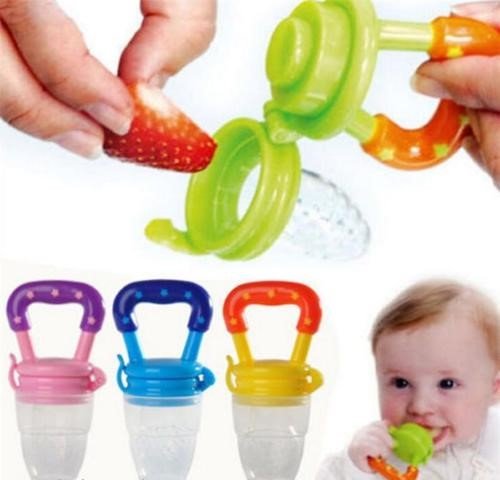 Q4U Baby Dummy Pacifier Fresh Food/Fruit Feeder Feeding Nipple Weaning Teething Nipple Teat Pacifier Teether Soother (Large, Pink)