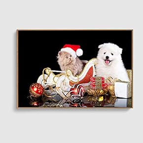 Framed Canvas Home Artwork Decoration Merry Christmas Canvas Wall Art for Living Room, Bedroom - 16x24 inches