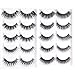 False Eyelashes 10 Styles 3D&5D Long Fake Eyelashes Reusable Natural False Lashes Handmade 3D Faux Lashes with Free EyeLash Tweezers - 10 Pairs