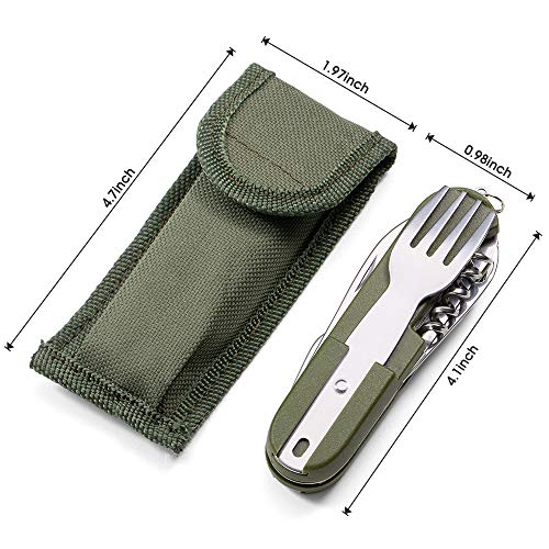 7in1 Camping Utensils Tool, Foldable Camping Utensil Set, Portable