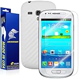 ArmorSuit MilitaryShield Samsung Galaxy S3 Mini Screen Protector + White Carbon Fiber Full Body Skin / Front Anti-Bubble HD Shield w/ Lifetime Replacements