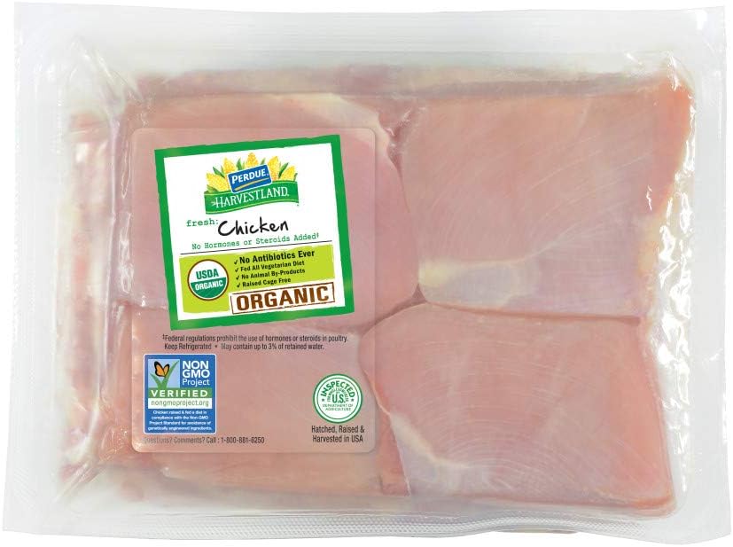 Perdue Harvestland, Organic Chicken Thighs, Boneless Skinless, Free Range, Fresh, 1.4 lbs