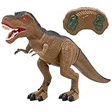 Best Choice Products 19in Kids Walking Remote Control T-Rex Tyrannosaurus Rex Dinosaur RC Toy Figurine w/ Light-Up Eyes, Roaring and Stomping Sounds