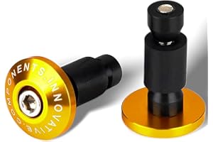Goldfire Motorcycle 7/8'' Handle Bar End Weights Handlebar Grips Cap Anti Vibration Silder Plug Fits for Yamaha Kawasaki Dirt Bike (gold)