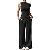 SOLY HUX Women's 2 Piece Outfits Lounge Sets Off The Shoulder Tops Wide Leg Pants Summer Casual Matching Set