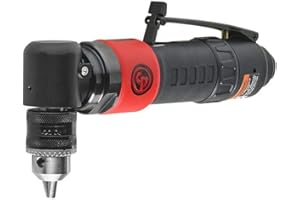 Chicago Pneumatic CP879C - Air Power Drill, 3/8 Inch (10 mm), Keyed Chuck, Angle Handle, 0.35 HP / 260 W, Stall Torque 3.2 ft. lbf / 4.4 NM, 2000 RPM, Hand Drill, Power Tools & Home Improvement