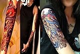 Dalin 4 Sheets Temporary Tattoo, Buddha, Dragon